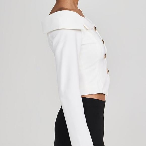 endless rose Stretched Off Shoulder Blazer Top - Picture 3 of 4